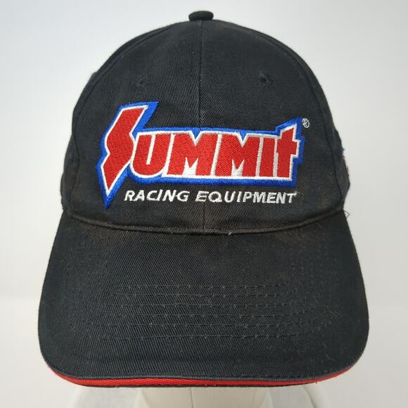 Summit Racing Equipment U.S. Flag Strapback Baseball Cap Black One Size 6 Panel - Picture 2 of 8